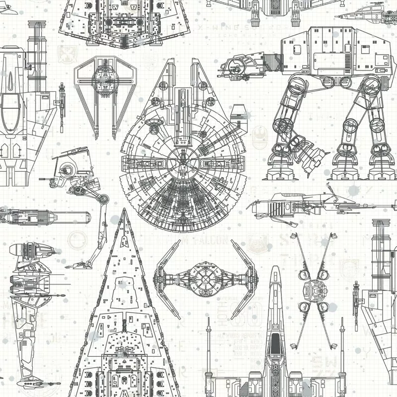 RoomMates Star Wars Blueprint Peel & Stick Wallpaper